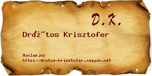 Drótos Krisztofer névjegykártya