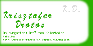 krisztofer drotos business card